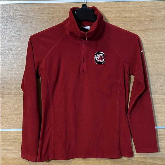 Columbia women’s Sz M Garnet Red 1/4 zip Pullover USC Gamecocks logo - Picture 1 of 5